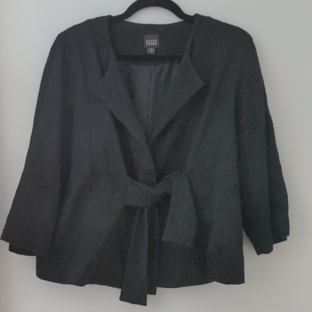 Silk and Wool Embroidered Jacket by Eileen Fisher